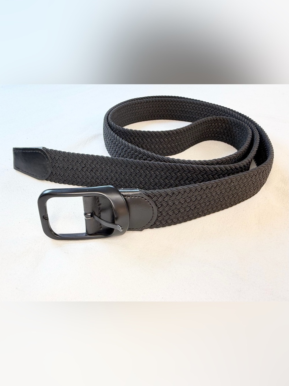 Men's Black Woven Stretch Belt - Classic Style 60” NWOT